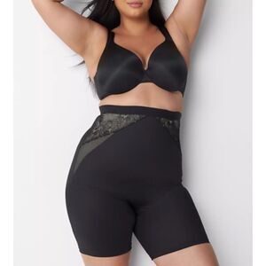 Cacique Shapewear Black Ultra High Waist Thigh Shaper Size 22/24 Plus Size